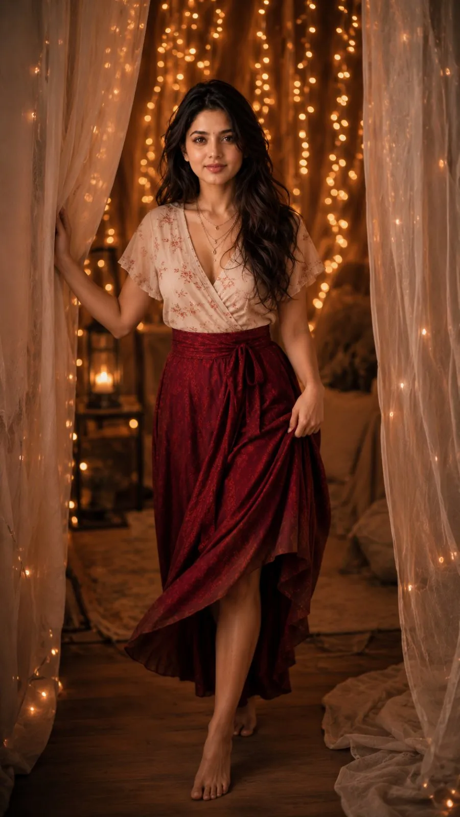 Ivory Chiffon Skirt — Portrait look