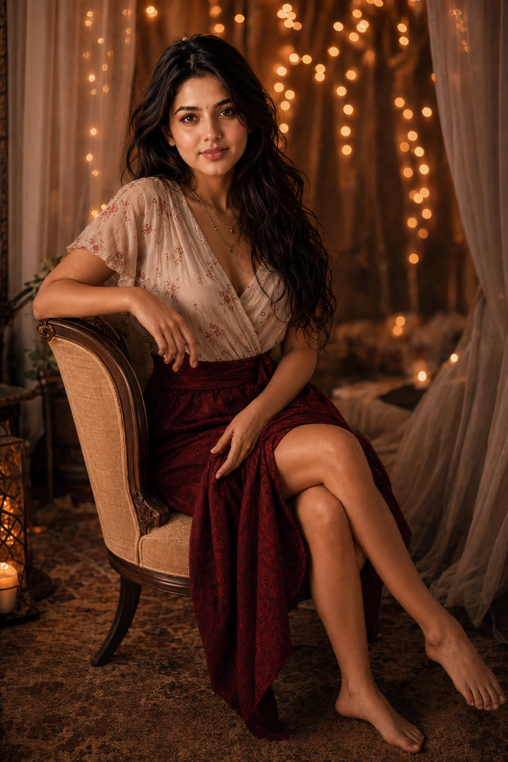 Seated woman with a relaxed pose